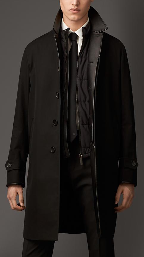 Burberry Cotton Gabardine Car Coat With Detachable Gilet