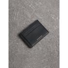 Burberry Burberry House Check And Leather Money Clip Card Case, Black