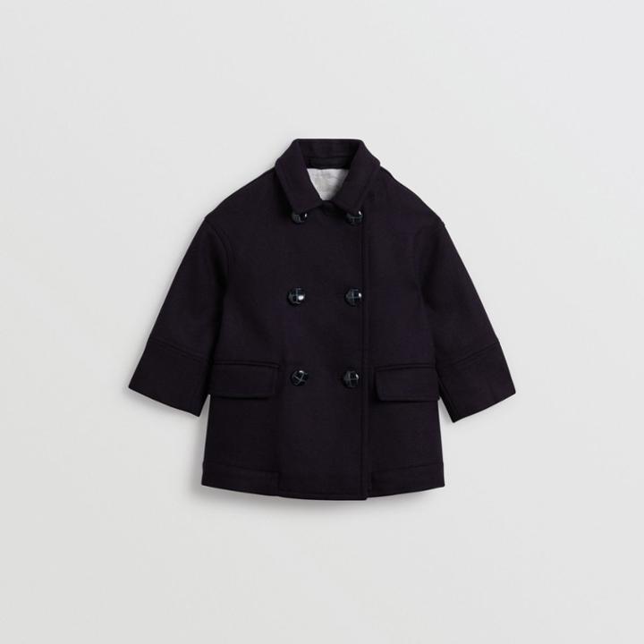 Burberry Burberry Childrens Double-faced Wool Pea Coat, Size: 12y, Blue
