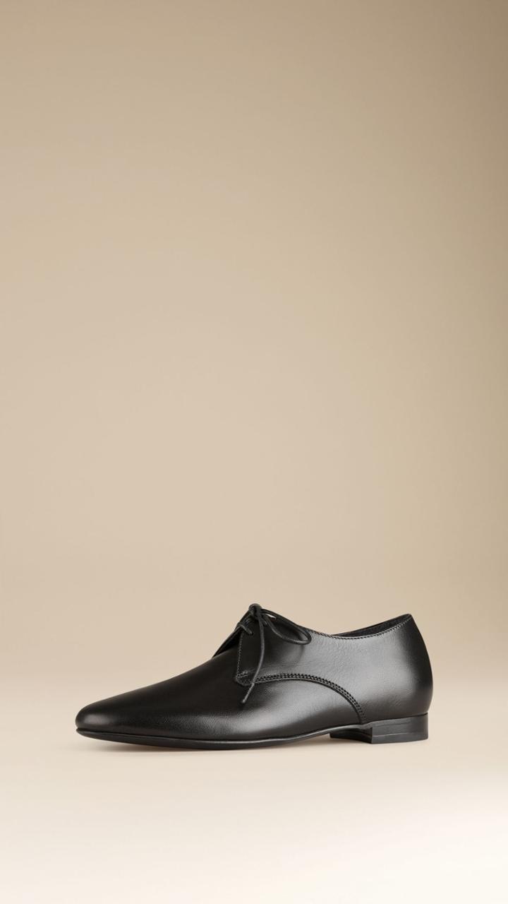 Burberry Burberry Childrens Leather Lace-up Shoes, Size: 35, Black