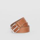 Burberry Burberry Topstitched Leather Belt, Size: 100, Brown