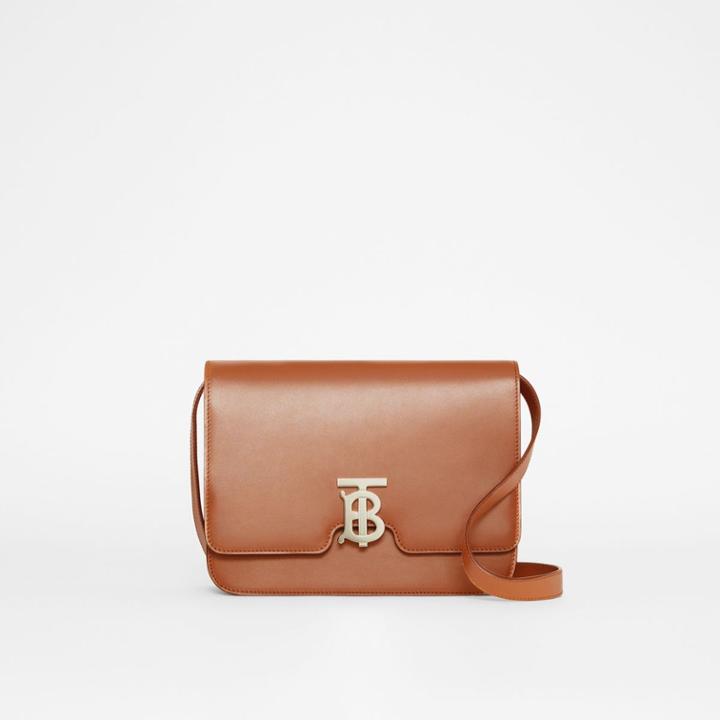Burberry Burberry Medium Leather Tb Bag, Brown