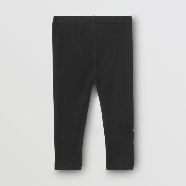 Burberry Burberry Childrens Logo Detail Stretch Cotton Jersey Leggings, Size: 2y, Black