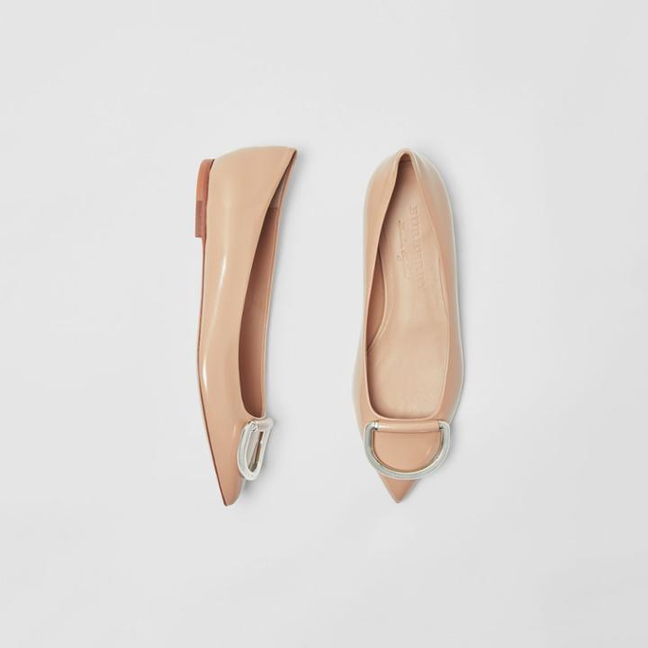 Burberry Burberry The Leather D-ring Flat, Size: 35, Pink
