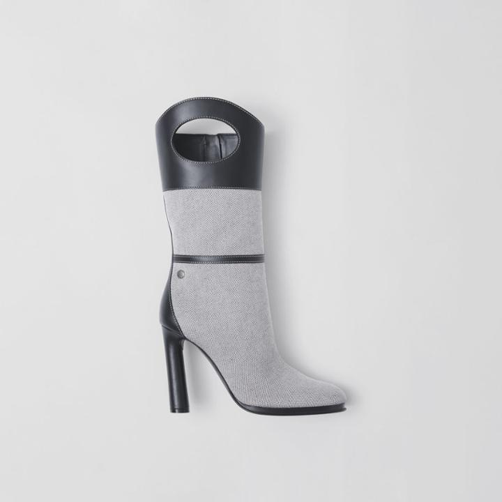 Burberry Burberry Porthole Detail Cotton Canvas And Leather Boots, Size: 37