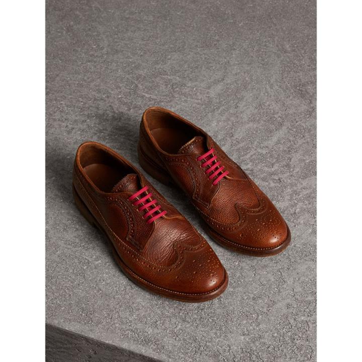 Burberry Burberry Grainy Leather Brogues With Bright Laces, Size: 45