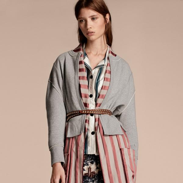 Burberry Cotton Blend Sweatshirt Jacket