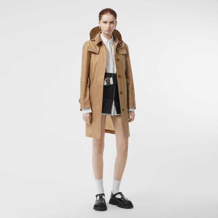 Burberry Burberry Detachable Hood Taffeta Parka, Size: 00, Yellow