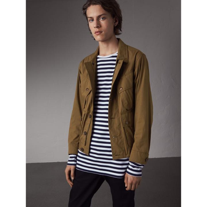 Burberry Burberry Technical Cotton Canvas Field Jacket, Size: 42, Beige