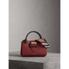 Burberry Burberry The Small Buckle Tote In Two-tone Leather, Red