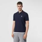 Burberry Burberry Icon Stripe Placket Cotton Piqu Polo Shirt, Size: M, Blue