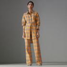 Burberry Burberry Vintage Check Drawcord Trousers, Size: 04, Yellow