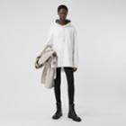 Burberry Burberry Stepped Hem Organic Cotton Oversized Hoodie, Size: L, White