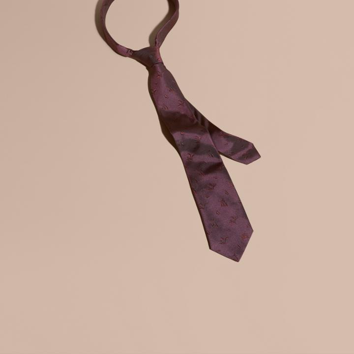 Burberry Burberry Modern Cut Leaf Jacquard Silk Tie, Beige