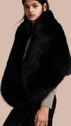 Burberry Burberry Cashmere Lined Fur Cape, Black