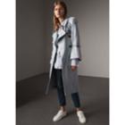 Burberry Burberry Ruffled Storm Shield Cashmere Trench Coat, Size: 04, Blue