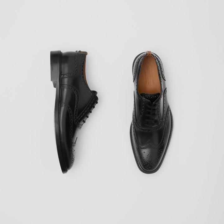 Burberry Burberry D-ring Detail Patent Leather Oxford Brogues, Size: 41, Black