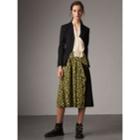 Burberry Burberry Zip Detail Floral Silk Draped Skirt, Size: 04, Yellow