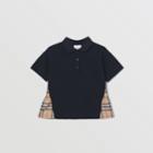 Burberry Burberry Childrens Vintage Check Panel Cotton Polo Shirt, Size: 10y