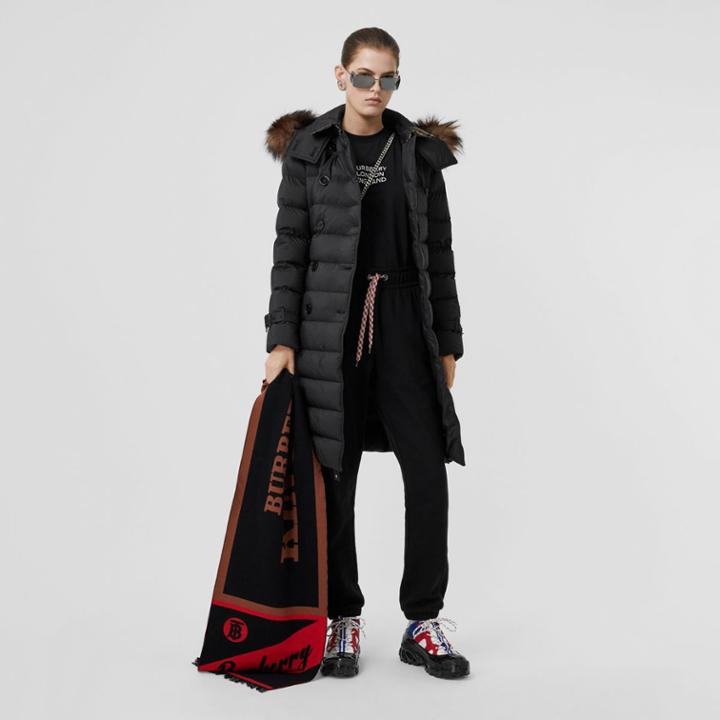 Burberry Burberry Detachable Hood Down-filled Coat, Size: M, Black