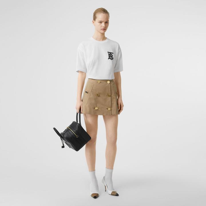 Burberry Burberry Monogram Motif Cotton Oversized T-shirt, Size: Xxs, White