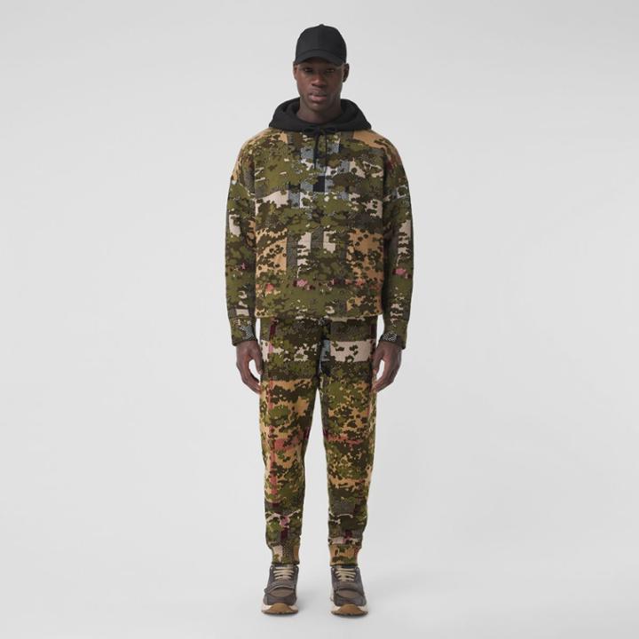 Burberry Burberry Camouflage Wool Blend Jacquard Jogging Pants
