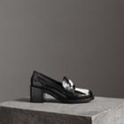 Burberry Burberry Contrast Kiltie Fringe Leather Block-heel Loafers, Size: 37, Black