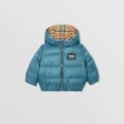 Burberry Burberry Childrens Reversible Vintage Check Down-filled Puffer Jacket, Size: 2y, Blue
