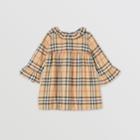 Burberry Burberry Childrens Long-sleeve Vintage Check Cotton Flannel Dress, Size: 2y, Beige