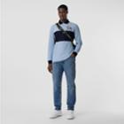 Burberry Burberry Long-sleeve Logo Graphic Cotton Piqu Polo Shirt, Blue