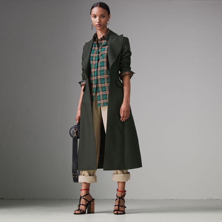 Burberry Burberry Check Cotton Shirt, Size: 04, Green