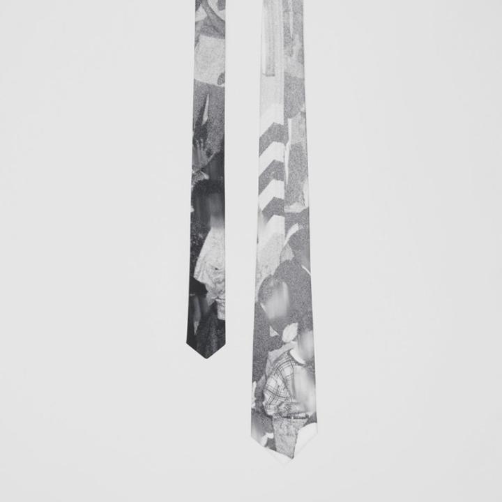 Burberry Burberry Classic Cut Rave Print Silk Tie, Monochrome