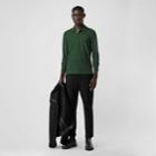 Burberry Burberry Long-sleeve Monogram Motif Cotton Piqu Polo Shirt, Green