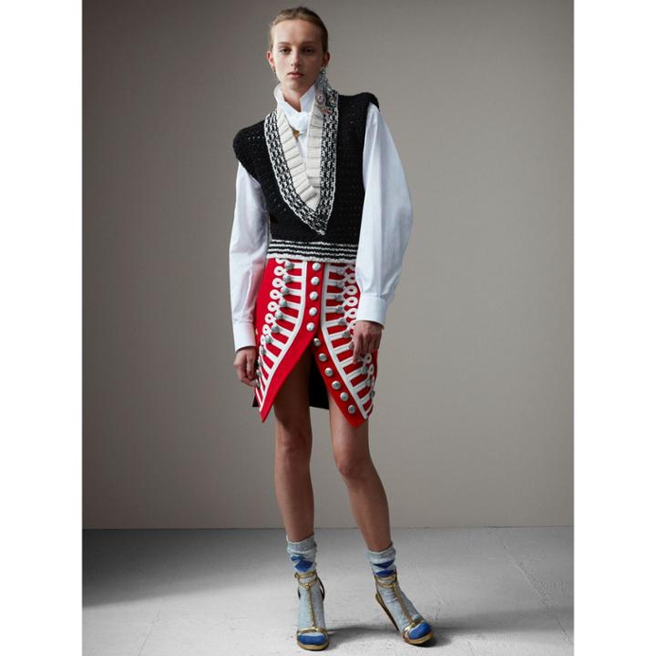 Burberry Burberry Wool Ceremonial Skirt, Size: 02, Red