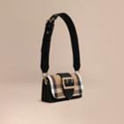 Burberry Burberry The Small Buckle Bag In House Check And Leather, Black