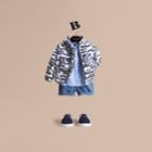 Burberry Burberry Wave Print Lightweight Jacket, Size: 3y, Blue