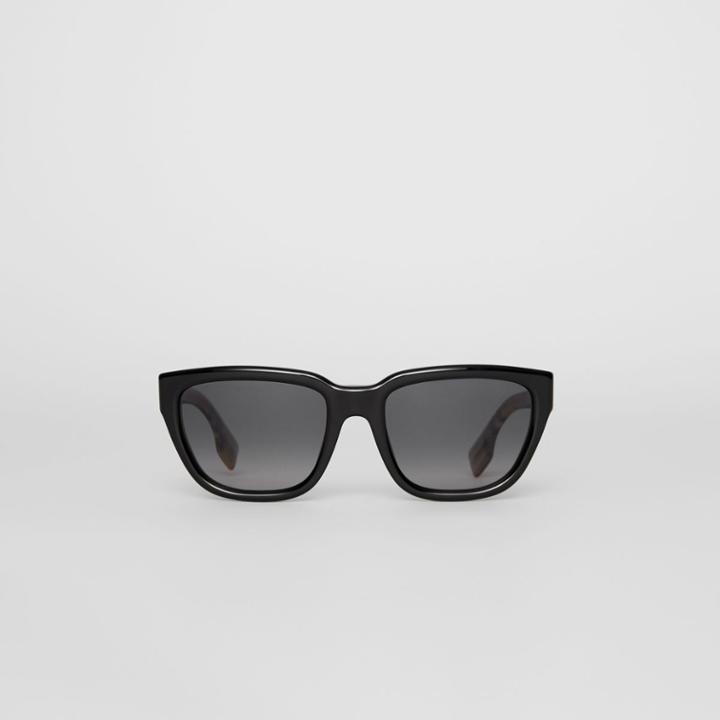 Burberry Burberry Vintage Check Detail Square Frame Sunglasses, Yellow