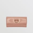 Burberry Burberry D-ring Patent Leather Continental Wallet, Pink