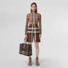 Burberry Burberry Check Stretch Jersey Turtleneck Top, Size: Xl
