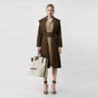 Burberry Burberry Side-slit Cotton Gabardine Belted Coat, Size: 06, Green