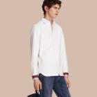 Burberry Burberry Oxford Cotton Shirt With Regimental Cuff Detail, Size: Xl, White