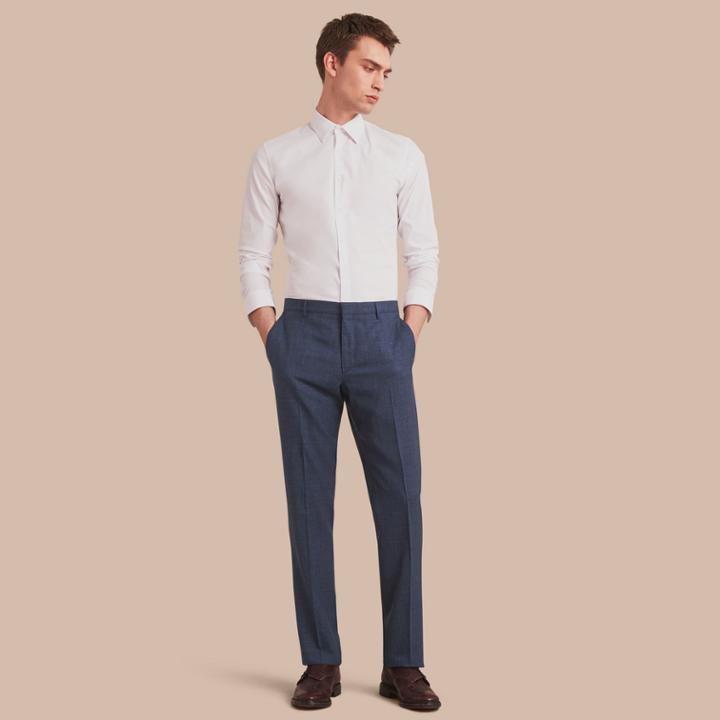 Burberry Burberry Modern Fit Wool Silk Blend Trousers, Size: 36, Blue