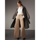 Burberry Burberry Cotton Twill Wide-leg Trousers, Size: 10, Brown