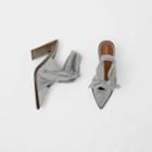 Burberry Burberry Scarf Tie Detail Jersey Point-toe Mules, Size: 38, Grey