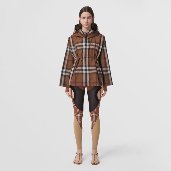 Burberry Burberry Check Recycled Polyester Hooded Jacket, Size: 0