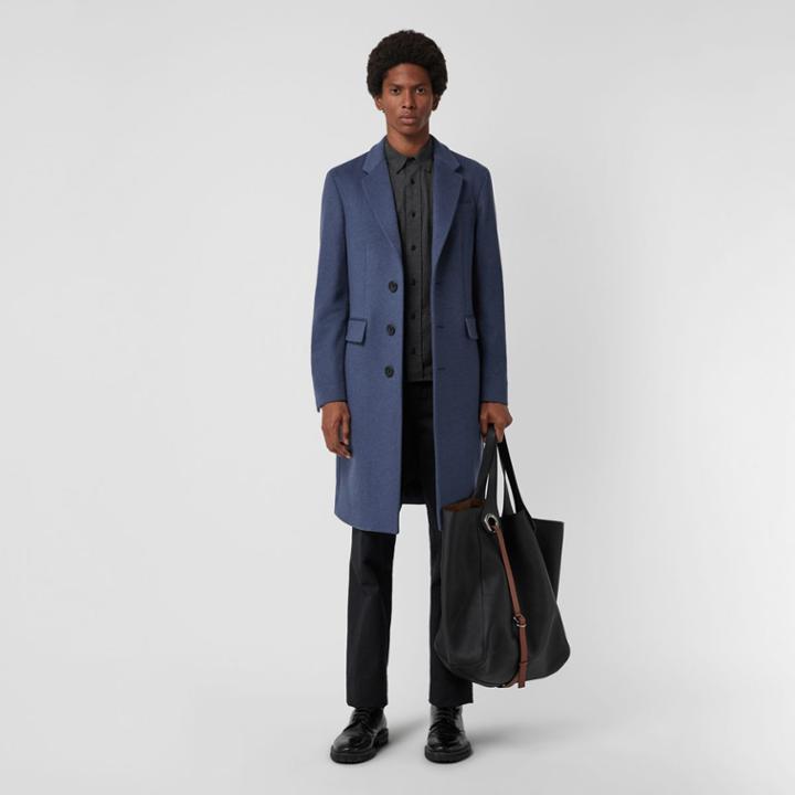 Burberry Burberry Wool Cashmere Tailored Coat, Size: 42, Blue