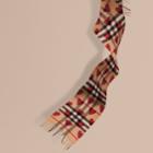 Burberry Burberry The Mini Classic Check Cashmere Scarf With Hearts, Size: Os, Red