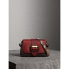 Burberry Burberry The Buckle Crossbody Bag In Colour-block Leather, Red