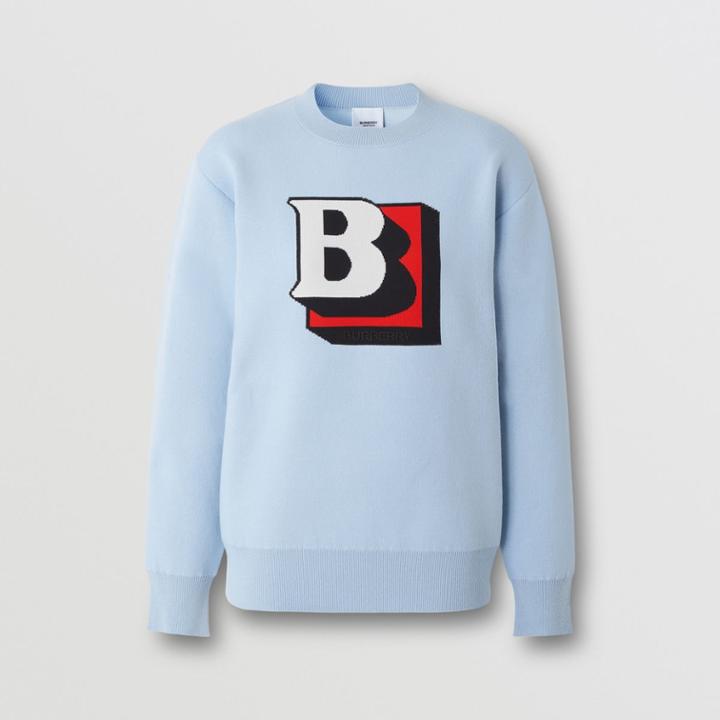 Burberry Burberry Letter Graphic Technical Wool Jacquard Sweater