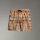 Burberry Burberry Vintage Check Drawcord Swim Shorts, Size: L, Yellow